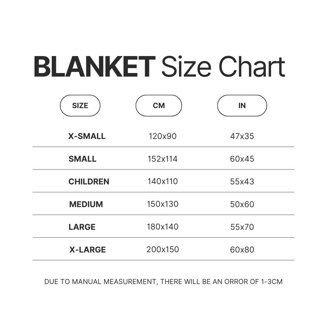 Blanket Size Chart - Still Woozy Store