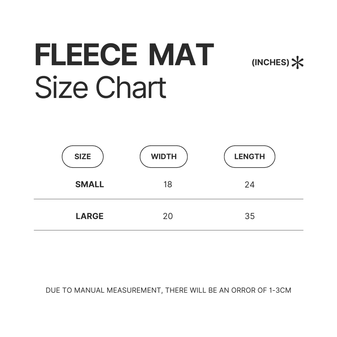 Fleece Mat Size Chart - Still Woozy Store